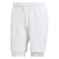 Short tenis adidas Pro Two-in-One Seersucker pentru Barbati alb