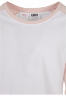 Bluza maneca lunga contrast pentru fete alb roz Urban Classics
