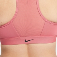 Bustiera cu fermoar Nike DriFit Swoosh pentru femei roz negru