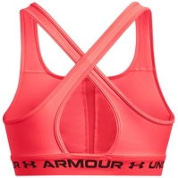 Bustiera in X Under Armour Armour Medium Support pentru femei rosu negru