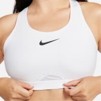 Bustiera sport Nike Dri-FIT Swoosh High-Support Non-cu captuseala ajustabil pentru femei alb