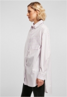 Camasi cu dungi supradimensionat pentru Femei alb lila Urban Classics