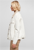 Geaca blugi supradimensionat Sherpa pentru Femei alb murdar Urban Classics bleumarin
