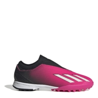 Ghete fotbal gazon sintetic adidas X .3 Laceless baieti roz negru