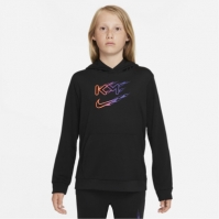 Hanorac Nike Dri-FIT Kylian Mbappe pentru copii negru roz