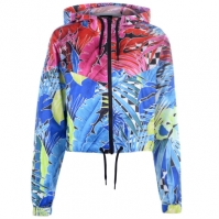 Jacheta Nike Tropical Print pentru femei roz albastru