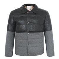 Jacheta Lee Cooper PU Wool pentru Barbati negru gri carbune