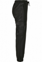 Pantaloni Cargo piele ecologica pentru Femei negru Urban Classics