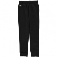 Pantaloni jogging Lacoste Basic cu mansete negru