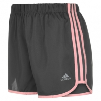 Pantaloni scurti adidas alergare Marathon 20 pentru femei gri roz