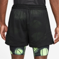 Pantaloni scurti Nike Icon Signature Ja Morant Dri-FIT 2-in-1 4 baschet pentru Barbati negru verde lime
