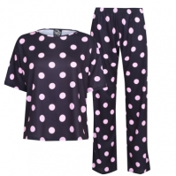 Pijamale Fabric bleumarin and roz Polka Dot Printed buline