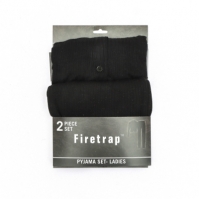 Pijamale Firetrap Logo pentru Femei jet negru rib