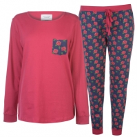 Pijamale Rock and Rags Table pentru Femei bleumarin roz pudrat