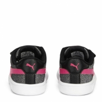 Adidasi sport Puma Smash V2 Glitz pentru fete pentru Bebelusi negru roz