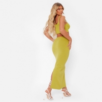 Rochie I Saw It First Knot Front Cut Out tricot Maxi verde lime