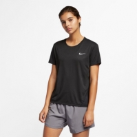 Tricou alergare Nike cu decolteu in V Miler pentru Femei negru