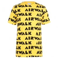 Tricou cu imprimeu Airwalk Repeat negru galben