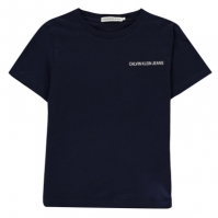 Tricou cu imprimeu Calvin Klein Jeans Chest pentru baietei albastru