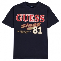 Tricou cu imprimeu Guess 81 pentru baieti albastru fabl