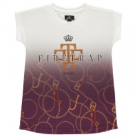 Tricou Firetrap Boyfriend pentru fetite alb fade