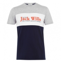 Tricou Jack Wills Griffin Cut And Sew bleumarin