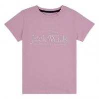 Tricou Jack Wills Forstal Logo Script pentru fete pentru Copii roz lady