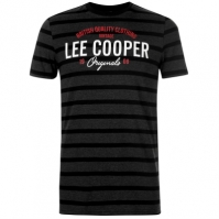 Tricou cu imprimeu Lee Cooper cu dungi pentru Barbati negru