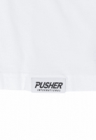 Tricou cu logo Pusher Hustle Small alb