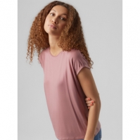 Tricou Vero Moda VM Ava Plain Shirt Sleeve pentru femei nostalgia roz