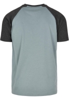 Tricouri casual in doua culori pentru barbati albastru gri Urban Classics carbune
