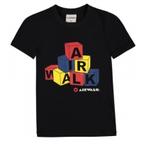 Tricouri cu imprimeu Airwalk pentru copii negru to skate