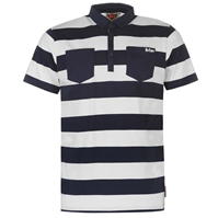 Tricouri polo cu dungi Lee Cooper Shirt pentru Barbati bleumarin alb strp