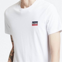 Set 2 Levis Levis Logo cu guler rotund T-Shirts alb negru