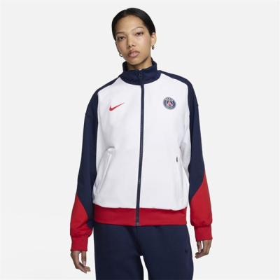 Jacheta Nike Paris Saint-Germain Anthem 2024 pentru femei alb