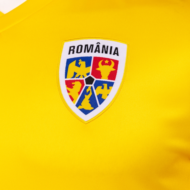 Tricou suporteri cu echipa de fotbal a Romaniei maneca scurta galben Joma