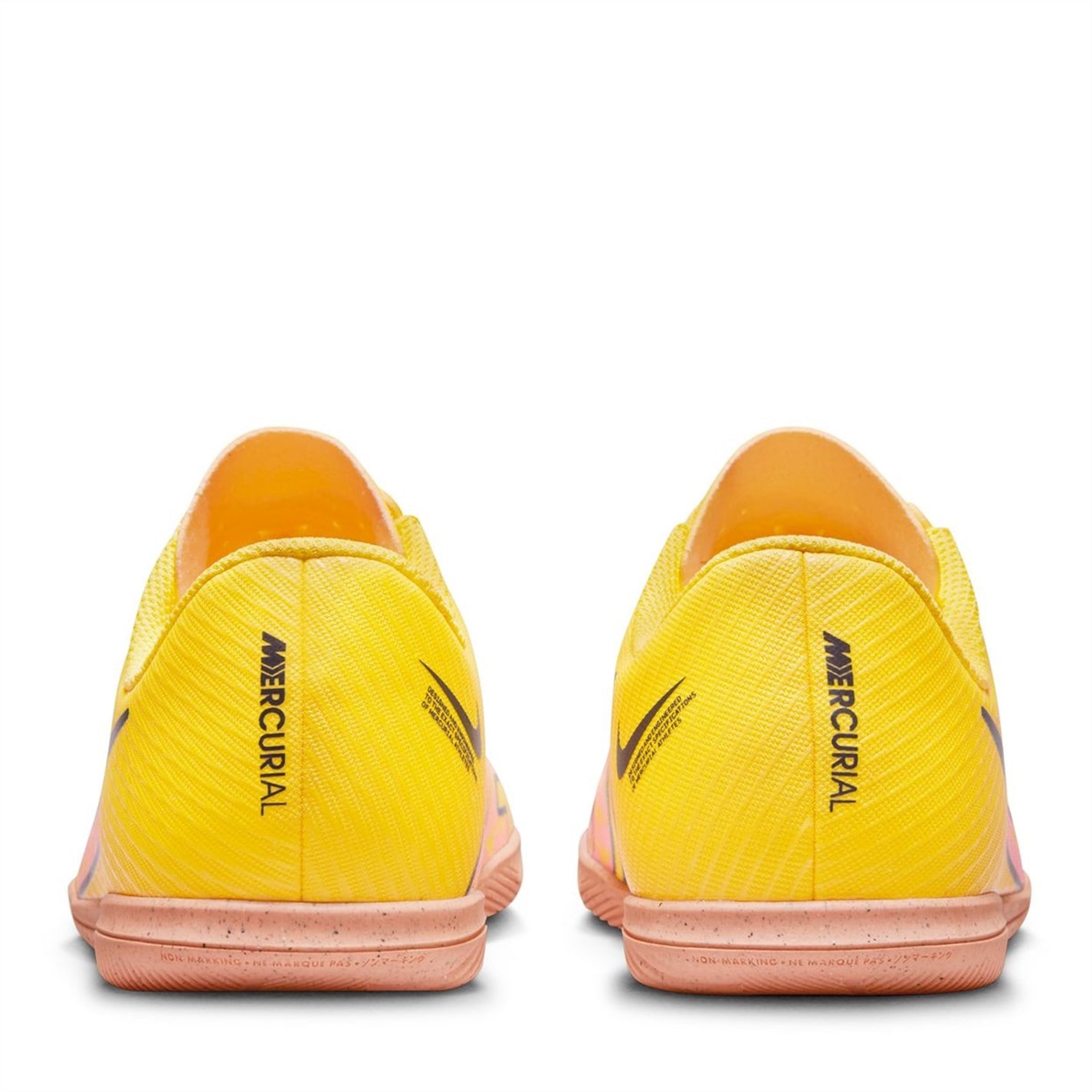 Adidasi fotbal de sala Nike Mercurial Vapor Club pentru copii galben portocaliu