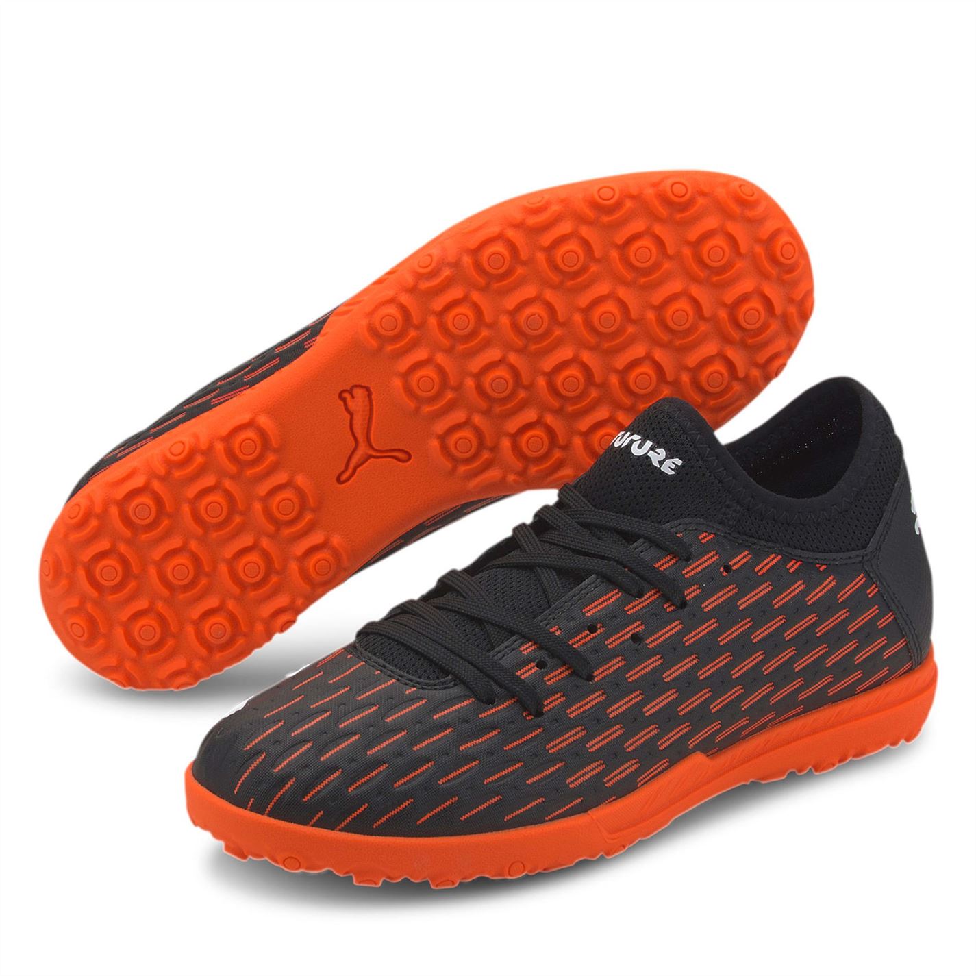 Adidasi Gazon Sintetic Puma Future 6.4 pentru Copii negru portocaliu