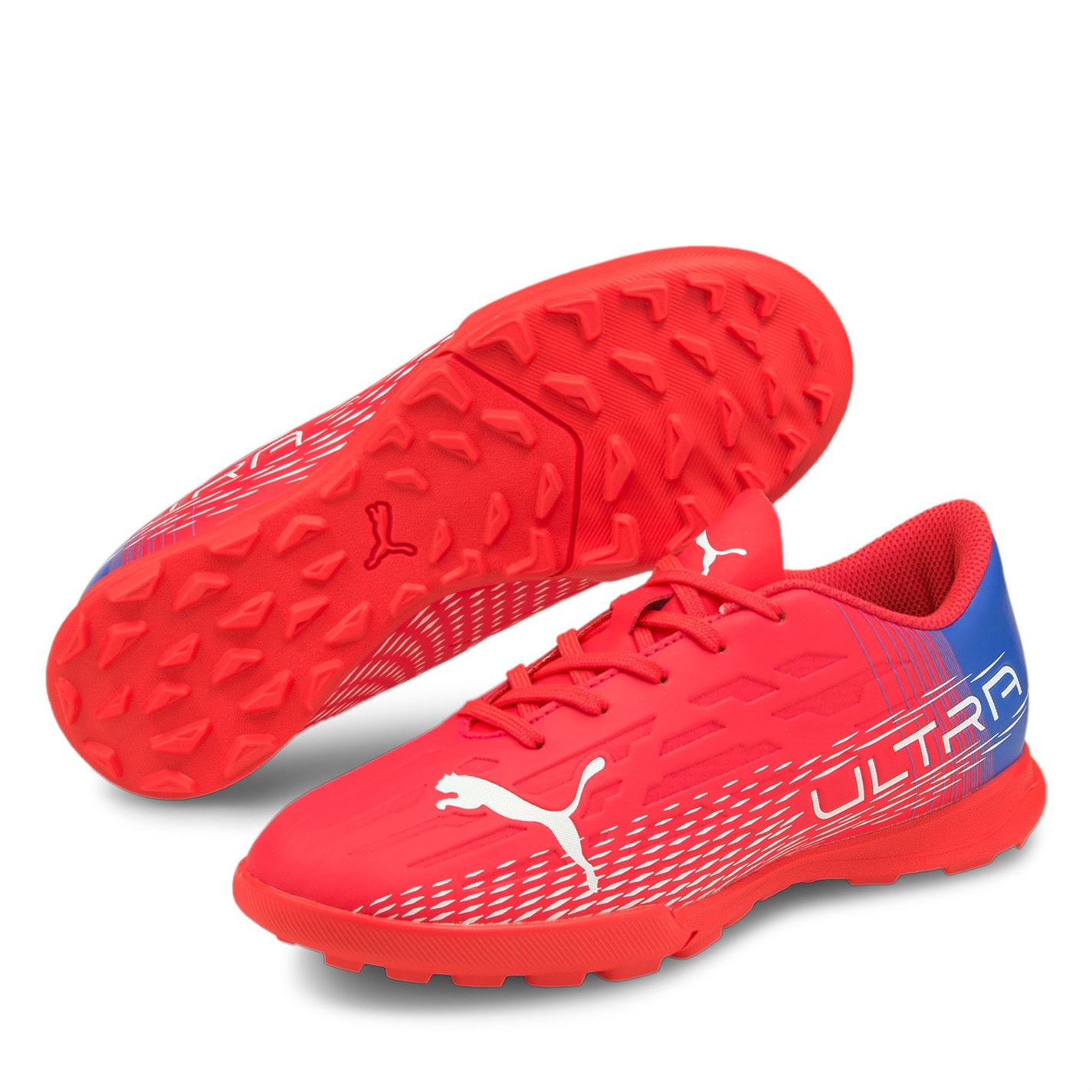 Adidasi Gazon Sintetic Puma Ultra 4.2 pentru Copii rosu albastru