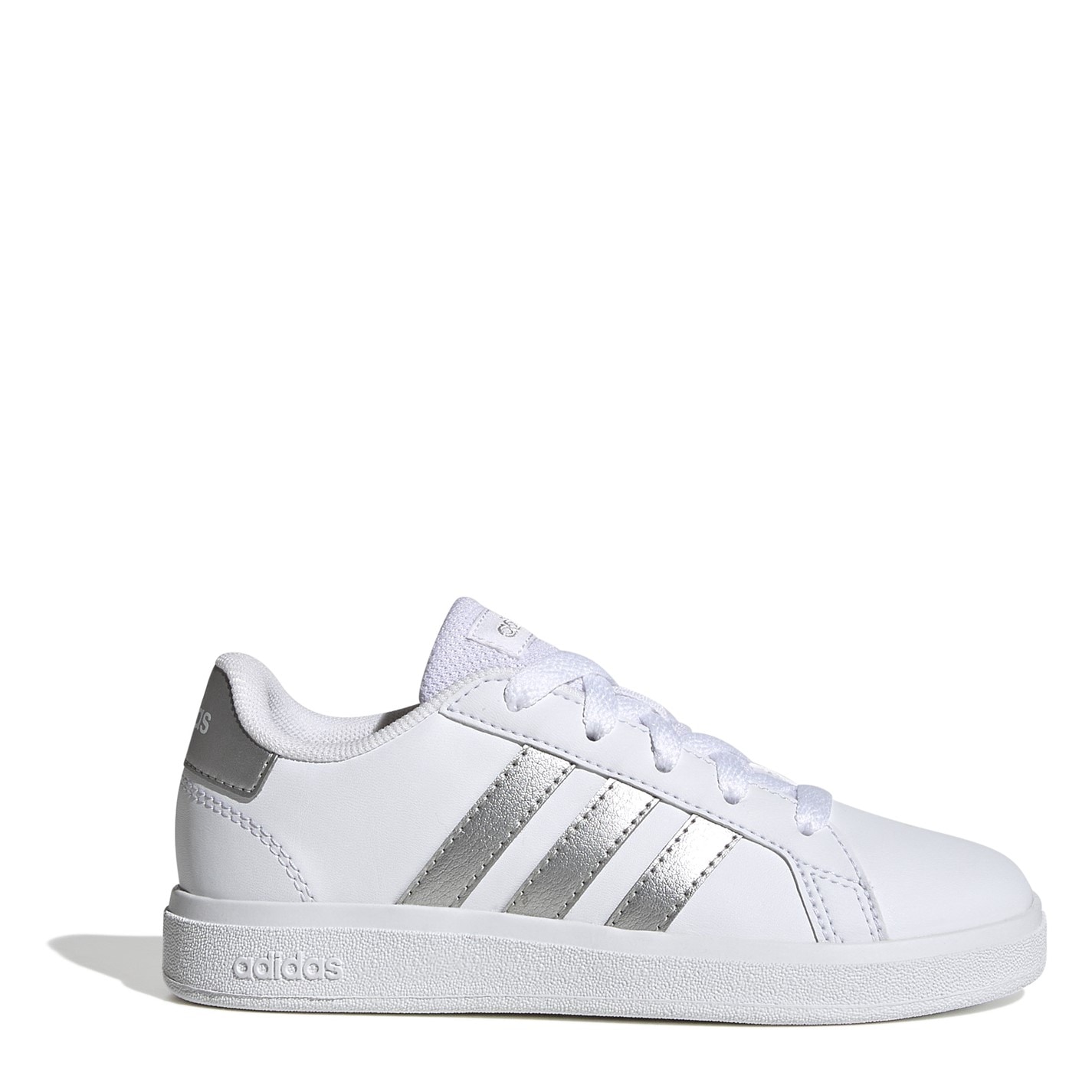 Adidasi sport adidas Grand Court pentru fete alb argintiu