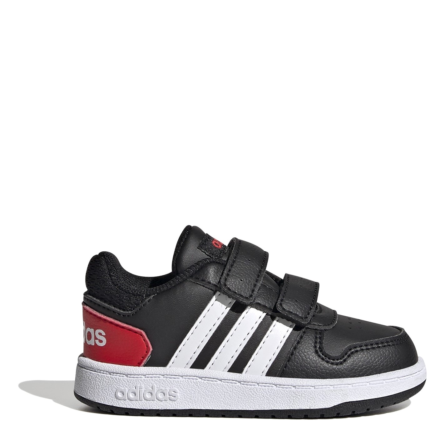 Adidasi sport adidas Hoops pentru Bebelusi negru alb rosu