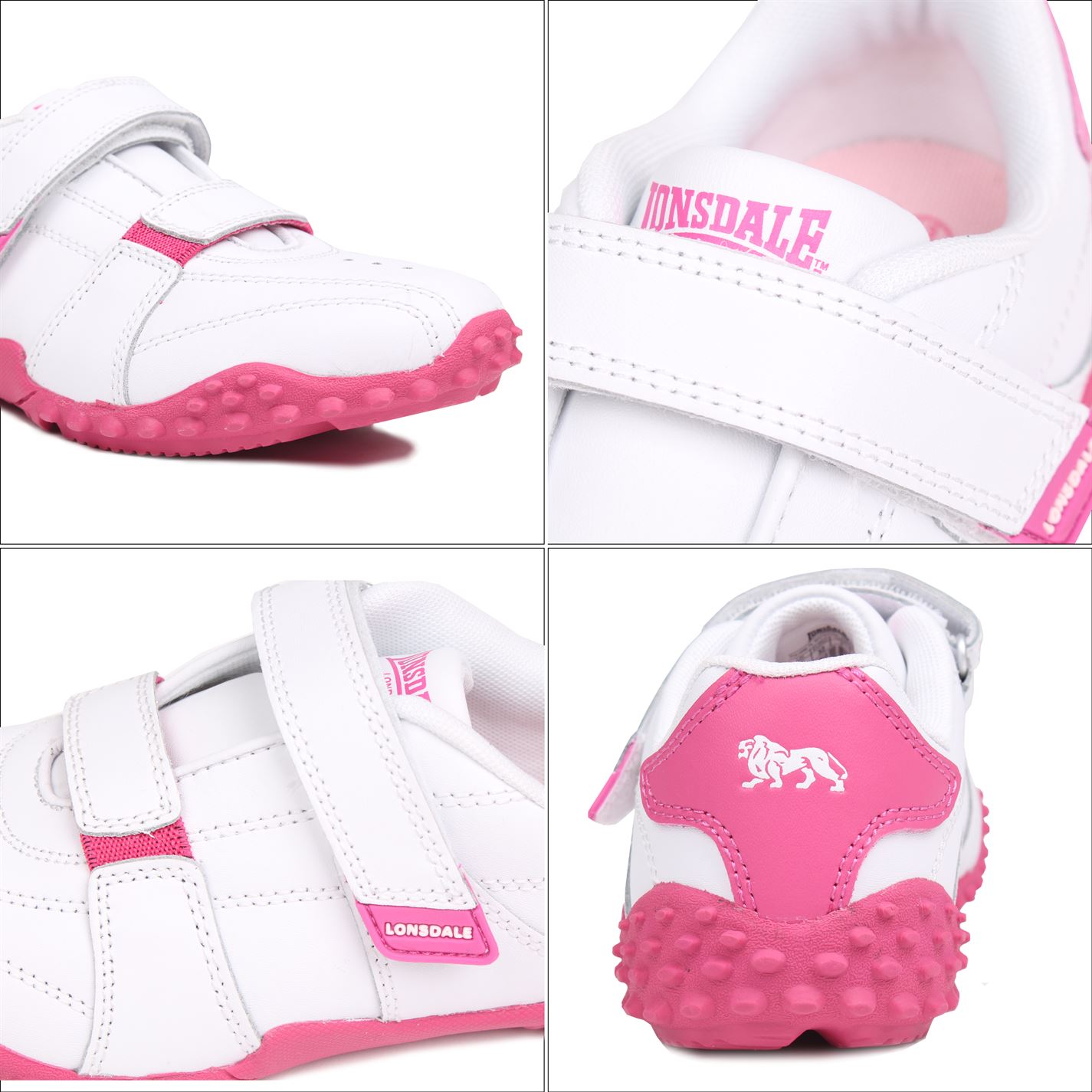 Adidasi sport Lonsdale Fulham Child alb roz