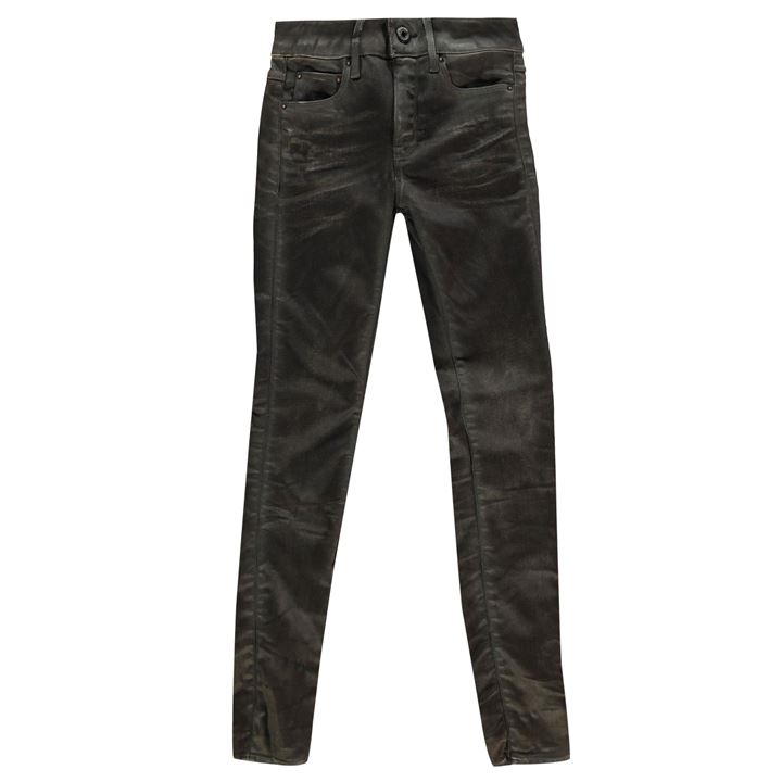 Blugi G Star 301 High Skinny pentru femei inchis aged cobler