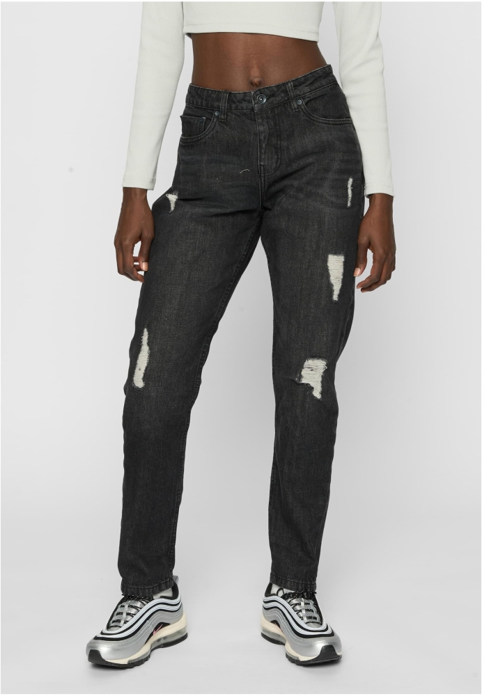 Blugi urban Boyfriend pentru Femei negru washed Urban Classics