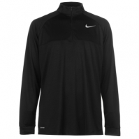 Bluza cu fermoar Nike Dry pentru Barbati negru alb