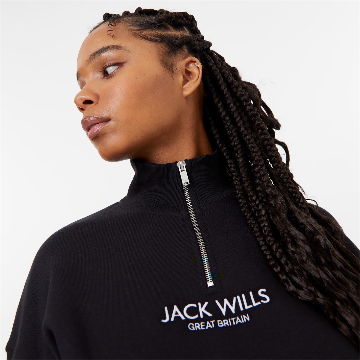 Bluza de trening Jack Wills Honeylane fermoar negru