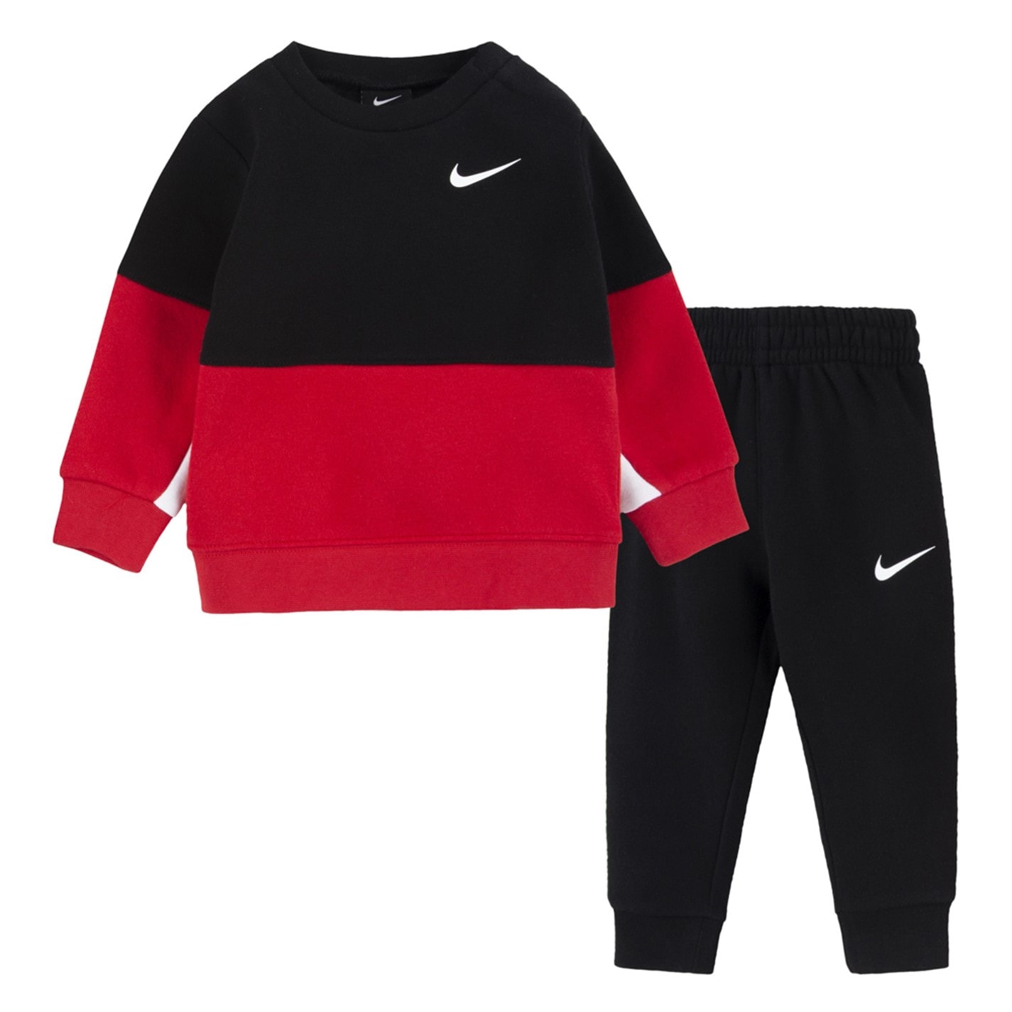 Bluza de trening Pantaloni sport Set bebelusi Nike Colour Block and pentru baieti negru rosu