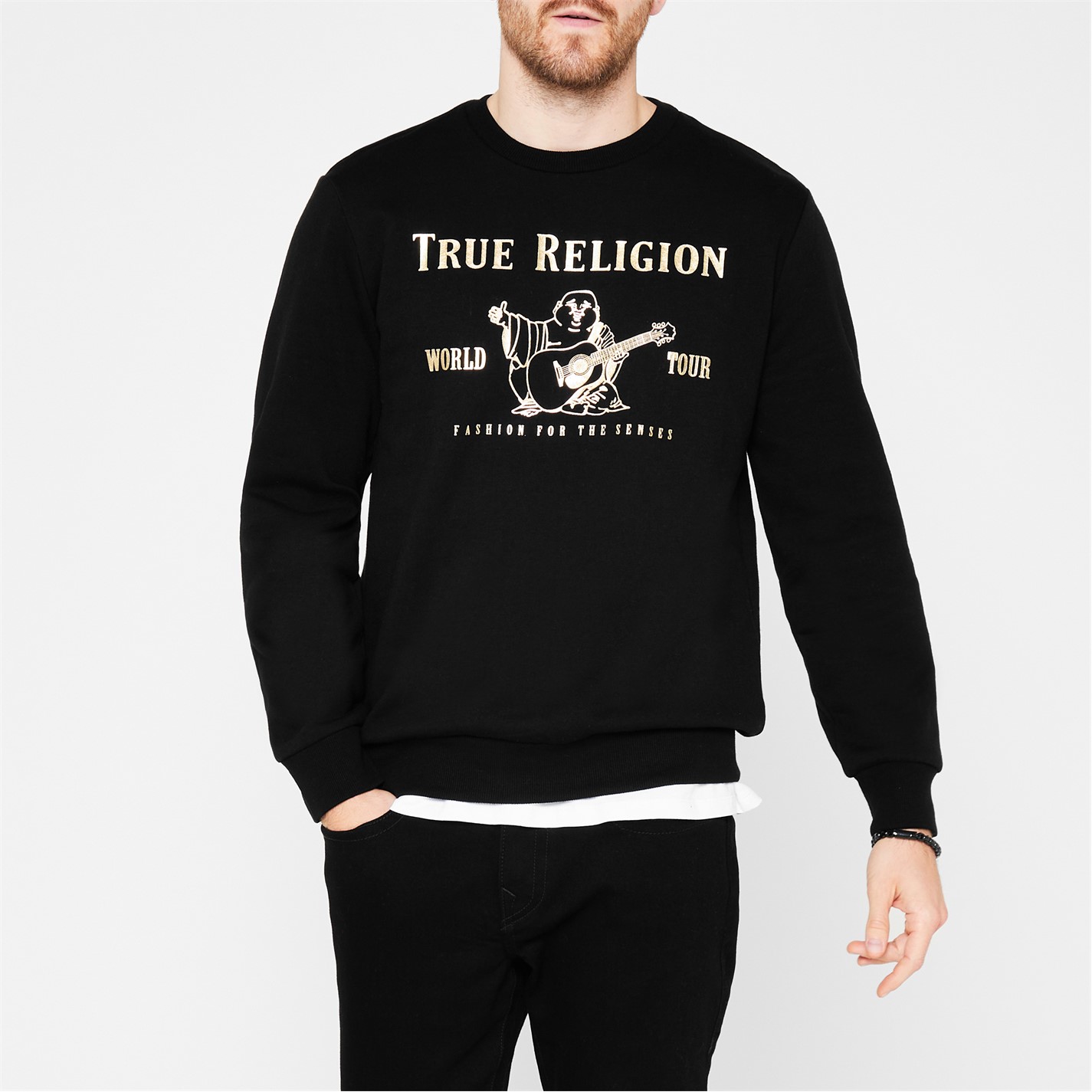 Bluza de trening True Religion Buddha negru auriu