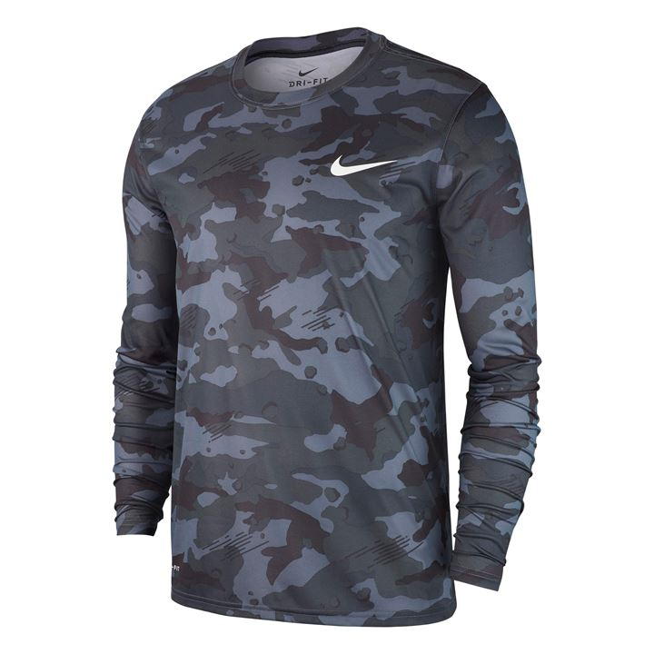 Bluza maneca lunga Nike Dry Camouflage pentru Barbati gri