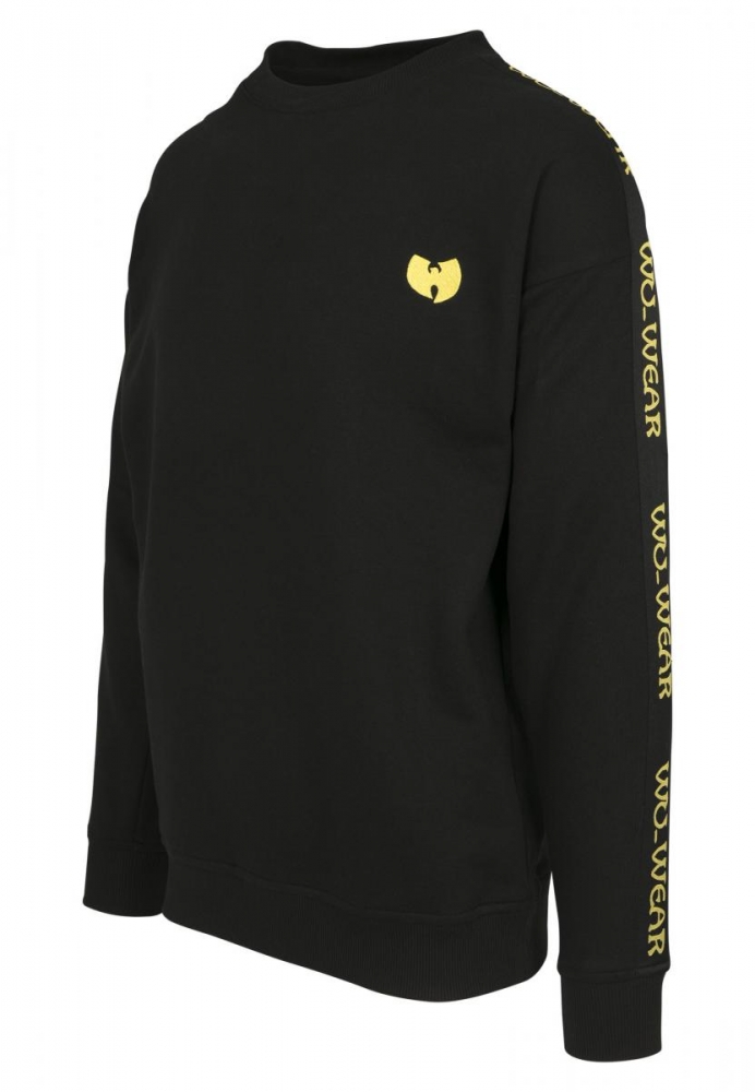 Bluza maneca lunga Wu Wear Tape Chest Embroidery negru
